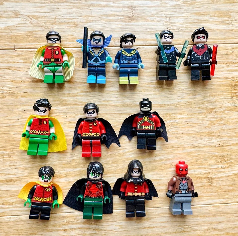  Lote de minifiguras de Batman de superhéroes DC - Aduanas + Auténtico Lego 76035 Robin Foto 1 de 4