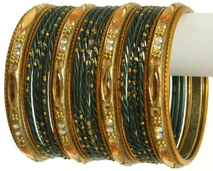 Indian Bangles Set Ethnic Traditional Bracelets Bollywood Bridal Churi 2.8 Black - Picture 1 of 4