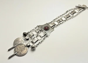 Antik Chatelaine Uhrenzipfel Dänemark 1/6 Rigsdaler 1808 Silber um 1840 Nr. 350 - Bild 1 von 6