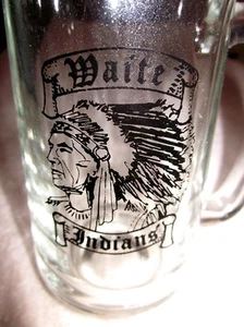 WAITE HIGH SCHOOL taza de vidrio INDIOS Toledo Ohio taza de beber de colección - Imagen 1 de 1