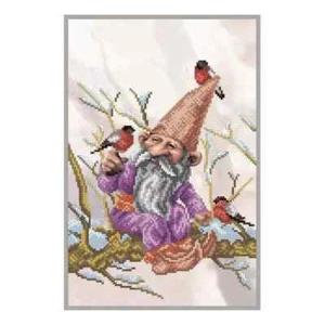 Gnome Bead Embroidery Scheme on Canvas DIY Stamped Printed Pattern t-1368 - Picture 1 of 5
