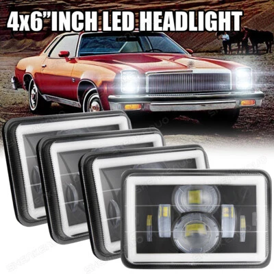 Faros proyectores LED 4x6" ojos angulares rojos 4 piezas aptos para Lincoln Town Car 1981-1989 Foto 1 de 4