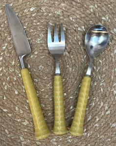NORITAKE Vintage Flatware Radiant Forks Knives Spoons Set for 6 Ceramic MCM - Picture 1 of 10