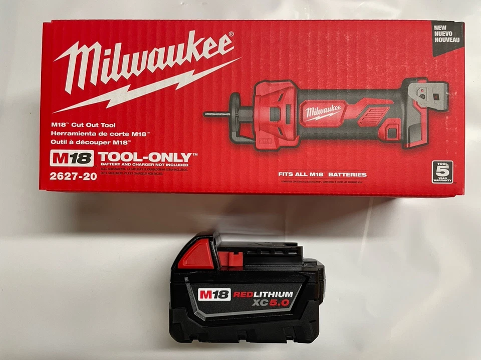 Herramienta de corte de paneles de yeso Milwaukee 2627-20 M18 con batería de 5 amperios nueva Foto 1 de 1