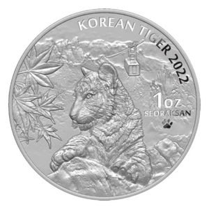 2022 Corea del Sud tigre coreana 1 oz 999 argento ST/BU FDC - Foto 1 di 2