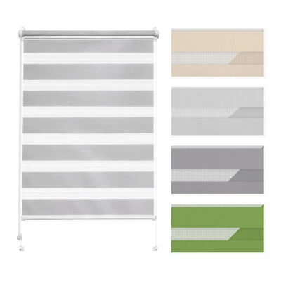 Doppelrollo ohne Bohren Tag und Nacht Sonnenschutz Dekoration - Bild 1 von 4