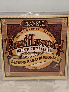 Ernie Ball 80/20 Bronze Alloy Five String Banjo Bluegrass 2063 Acoustic Strings - Picture 1 of 1