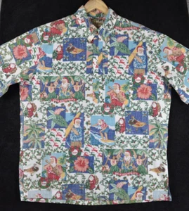Reyn Spooner Mele Kalikimaka Shirt Mens Large Christmas 2004 Hawaiian Dad Casual - Picture 1 of 17