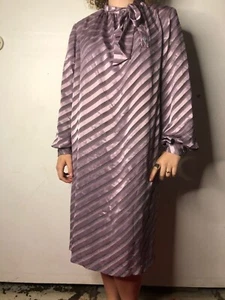 Vintage Lady K 1980s Purple Mauve Slinky Blouson Dress AU 16 18 Australian desig - Picture 1 of 10