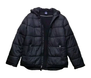 Faded Glory Boys XXL Size 18 Hooded Jacket Full Zip Black Puffer Style #FB33911  - Picture 1 of 20