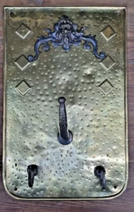 Rare old brass coat rack 38 cm x 25 cm FREE SHIPPING WORLDWIDE ! - Picture 1 of 4
