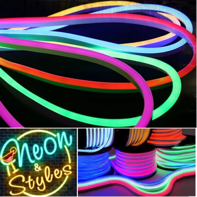STRISCIA STRIP FLEX LED BOBINA NEON 12v-220v FLESSIBILE TUBO ESTERNO 1m a 100m - Immagine 1 di 4