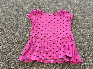Circo Girls Pink Top with Black Spots Size M - Picture 1 of 4