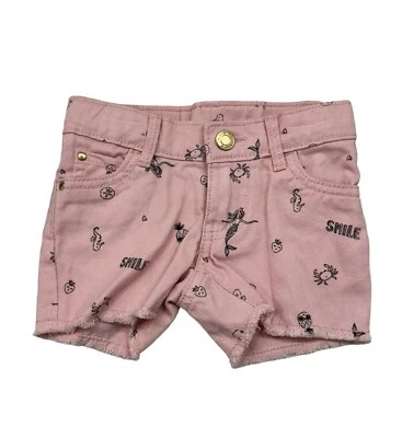Pantalones Cortos de Jean Carter’s Niñas Pequeñas Dobladillo Deshilachado Sea Life Estampado Rosa Talla 2T Foto 1 de 2