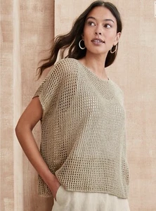 Neu mit Etikett Eileen Fisher Pullover Bio-Leinen Délavé Flügelärmel - Bild 1 von 6