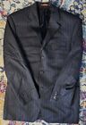 Michael Kors Gray Blue Pinstripe Wool 3 Button Suit Jacket Blazer Mens 40R