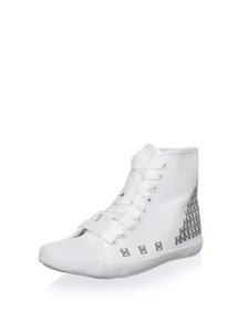NUEVAS EN CAJA Be&D Tenis de lona alta estampado plateado talla 7 eur 37 - Imagen 1 de 6