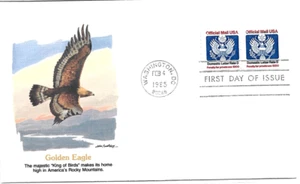 1985 FDC Official Mail Coil Pair "D" Rate Change #O139 - Fleetwood Cachet - Picture 1 of 1