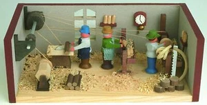 Miniaturstube Drehwerk Bxhxt 4 5/16x1 5/8x2 3/8in New Seiffen Miniature Room - Picture 1 of 1