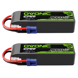 2x Ovonic 9000mAh 4S Lipo Battery 14.8V 120C EC5 for 1/10 RC Car Buggy Boat Jet - Picture 1 of 6
