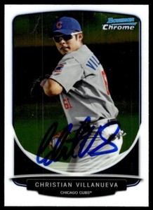 2013 Bowman Chrome Christian Villanueva Auto Chicago Cubs #BCP38 Signed