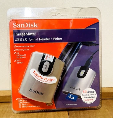 SanDisk Image Mate USB 2.0 5-in-1 Card Reader Writer SDDR-99-A16 NEW - Image 1 of 4
