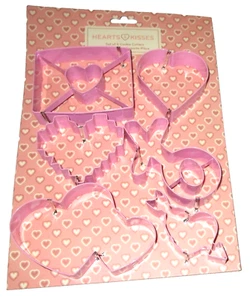 VALENTINE'S DAY ~ Cookie Cutters ~ Set of 6 Cookie Cutters by Hearts & Kisses - Picture 1 of 1