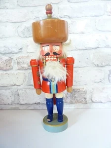 Vintage echt deutscher Holz 11" Nussknacker Erzgebirge Mitte 20. Jahrhundert - Bild 1 von 20