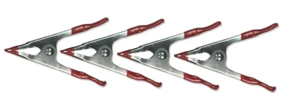 Lot of 4 Spring Clamp 4" Long Heavy Duty Spring Metal Soft Poly Vinyl Tips - Image 1 of 3