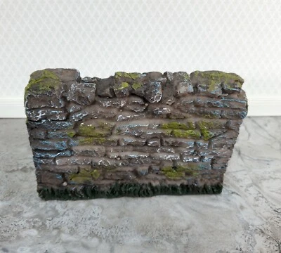 Miniature Aged Stone Wall for Garden 1:12 Scale Scenery 4.5" x 3" Resin - Image 1 of 4