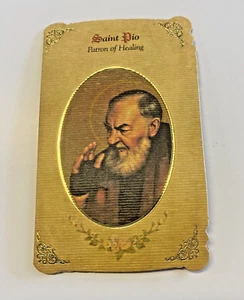 Saint Padre Pio (Patron of Healing) Prayer Card with Medal, New #PCM-025 - Picture 1 of 4