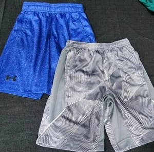 Under Armour Nike Size YSM 6-7 Blue Gray Basketball Training Short Lot Of 2 - Picture 1 of 8