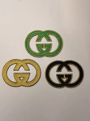 Embroidered Iron-on Designer Logo Fashion Clothing Patch (Set of 3) - Image 1 of 4