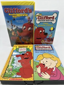 4 Clifford the Big Red Dog VHS Movie Lot Scholastic PBS Kids Childrens Cartoon - Picture 1 of 14