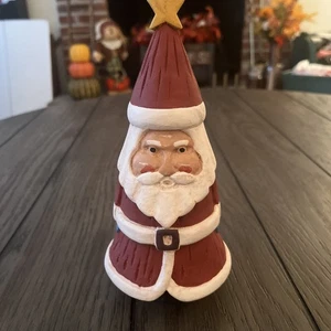 Estatuilla de Papá Noel en forma de árbol de Navidad de madera pintada tallada sintética Estate - Imagen 1 de 20