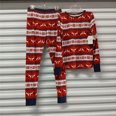 Nordstrom 2 Piezas Pijama Vacacional Mujer Pequeño Rojo Ropa de Dormir Informal Salón  Foto 1 de 4