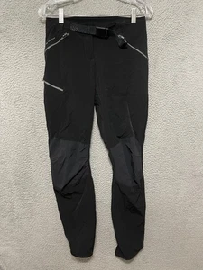 Quechua Pants Womens Small Black Softshell Hiking Outdoor Zipper Pockets Belted - Picture 1 of 5