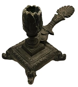 Antique Victorian Ornate Solid Metal Chamber Candle Stick Holder - Picture 1 of 7