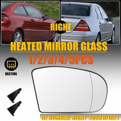 Правое зеркальное стекло для 2001-05 Mercedes Benz C240 C320 2002-2007 C230 с подогревом 1-5X - Изображение 1 из 4