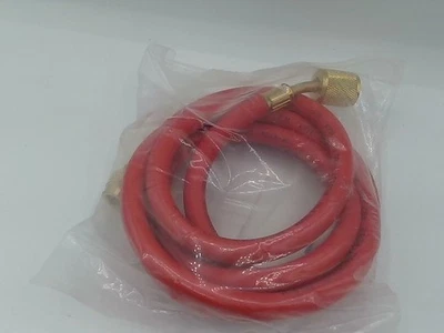 Elyaspedy 6' R-410A 3/8" Refrigerant Charging Hose - Flexible Red Rubber