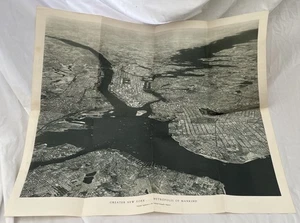Foto aérea de la metrópolis de la humanidad del Gran Nueva York National Geographic 1933 - Imagen 1 de 4