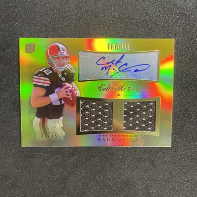 2010 Topps Tribute Autographed Dual Relics #ADR-CM Colt McCoy  1/15 - Image 1 of 3