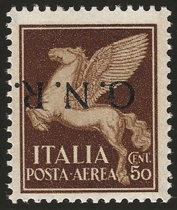 1944 RSI - 50 c. PA Verona G.N.R. soprastampa capovolta firma Carraro MNH** - Picture 1 of 2