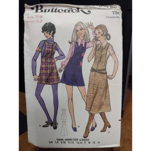 Jersey vintage Butterick patrón 5868 joven junior/adolescente y señorita (1970) - Imagen 1 de 2