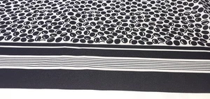 Stoff zum Nähen - Stoffrest - beig- schwarze Ovale 146 cm x 234 cm - Bild 1 von 5