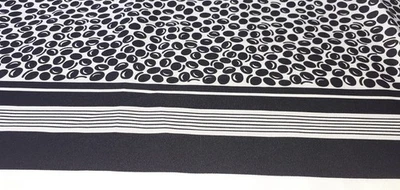 Stoff zum Nähen - Stoffrest - beig- schwarze Ovale 146 cm x 234 cm - Bild 1 von 4