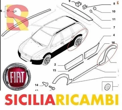 Kotflügelverkleidung Hinten Links Fiat Stilo 2003-07 Original 735405351 Foto 1 de 4