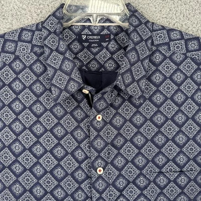 Daniel Cremieux Shirt Mens 3XB Blue Geometric Button Down Short Sleeve - Image 1 of 4
