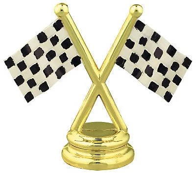 Crossed Flags Figure Race Car Racing Sport Trophy Award LOW AS $2.99 ea T-104