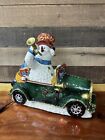Puleo Tree Co Fiber Optic Snowman In Car- Color Changing